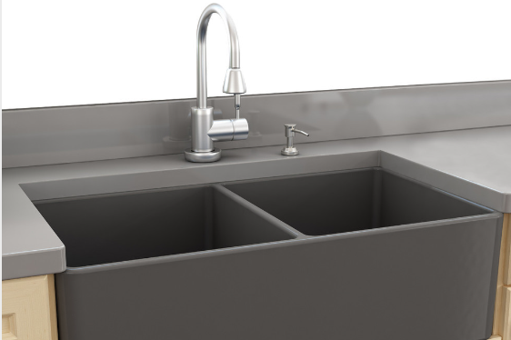 Double bowl clay kitchen sink